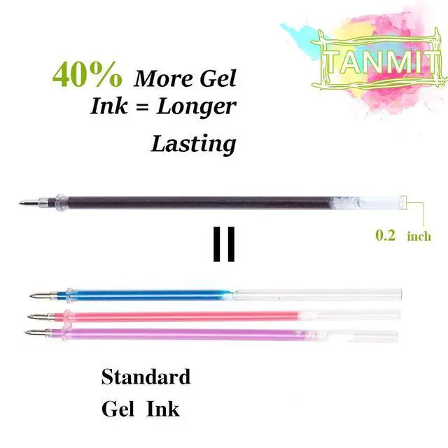 Alt view image 3 of 7 - Gel Pens, 33 Color Gel Ink Pen Fine Point Colored Pen Set with 40% More Ink | Coloring Art Supplier for Adult Coloring Books, Drawing, Doodling, Scrapbooks Journaling