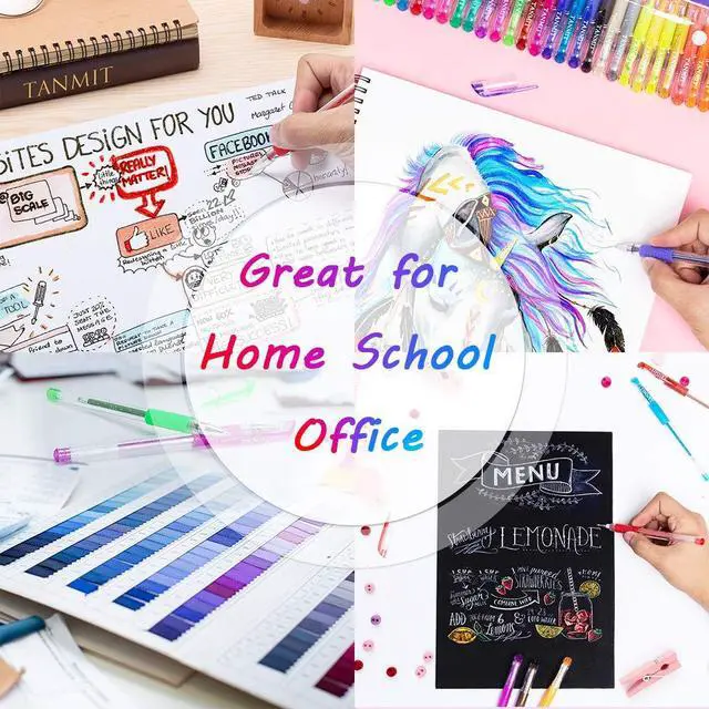 Alt view image 6 of 7 - Gel Pens, 33 Color Gel Ink Pen Fine Point Colored Pen Set with 40% More Ink | Coloring Art Supplier for Adult Coloring Books, Drawing, Doodling, Scrapbooks Journaling