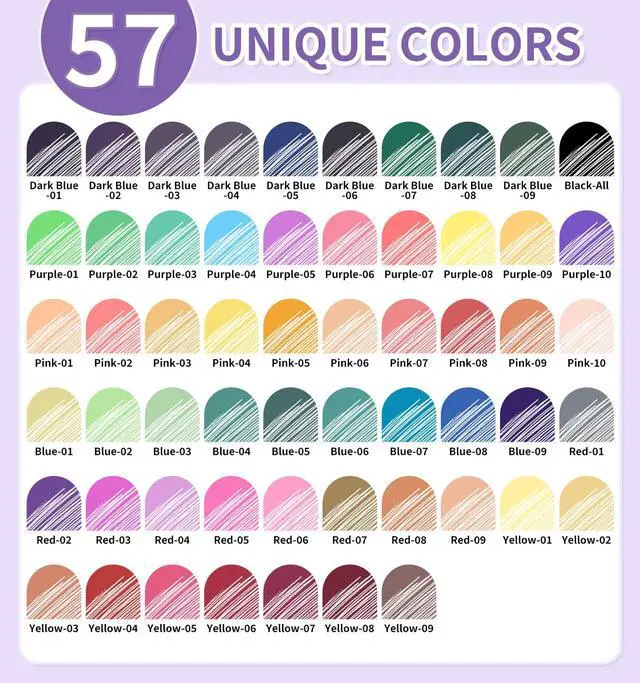 Alt view image 7 of 7 - 6 Pack Multicolor Pens, 10-in-1 Colored Ballpoint Pen, 57 Colors | 0.8mm Fine Point Smooth Writing, Retractable Ballpoint Pens for Office School Students Teens