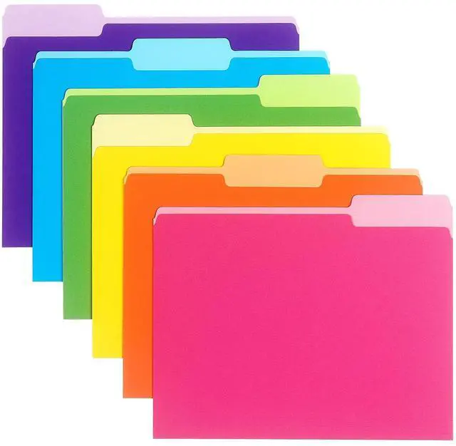 Main image of Colored File Folders, Manilla Folders 8.5x11, 6 PCS | Colored File Folders Home Office School Supplies for Documents Files Paper