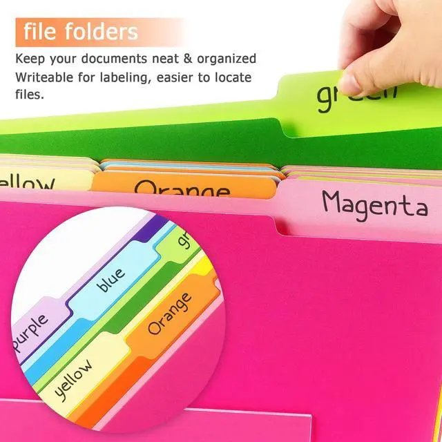 Alt view image 5 of 7 - Colored File Folders, Manilla Folders 8.5x11, 6 PCS | Colored File Folders Home Office School Supplies for Documents Files Paper