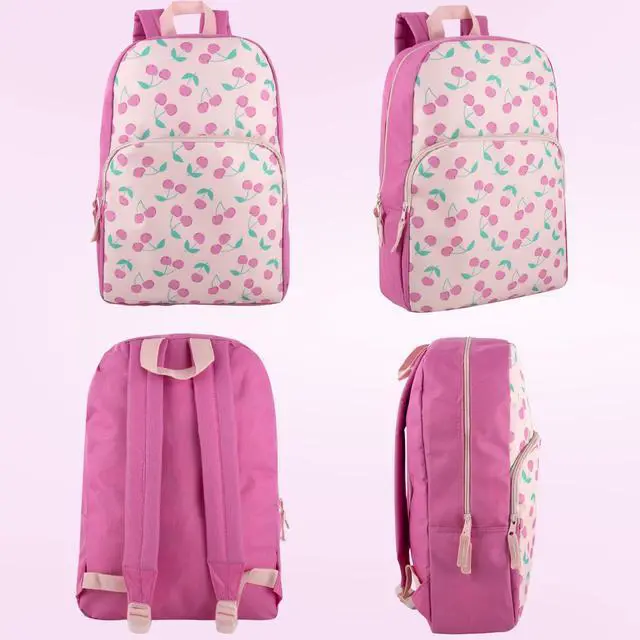 Alt view image 5 of 5 - Fun School Backpack for Elementary Middle School Girls and Boys | 17 Inch Printed Backpacks for School Kids, Travel (Cheerful Cherries)