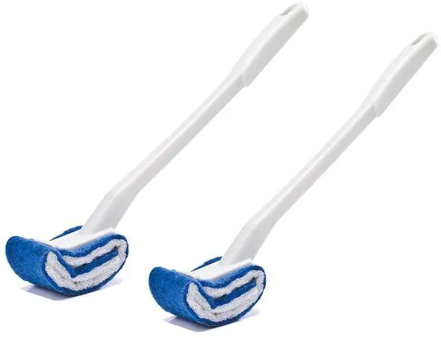 Main image of Toilet Brush Bowl Brush Bathroom Brush Under Rim Toilet Brush Scracth-Free Curved Good Grip Easy to use deep Cleaning No Scratching, Anti-Splashing Easy to Store (2pc White)