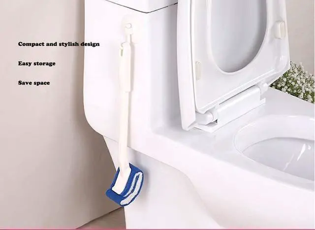 Alt view image 2 of 6 - Toilet Brush Bowl Brush Bathroom Brush Under Rim Toilet Brush Scracth-Free Curved Good Grip Easy to use deep Cleaning No Scratching, Anti-Splashing Easy to Store (2pc White)