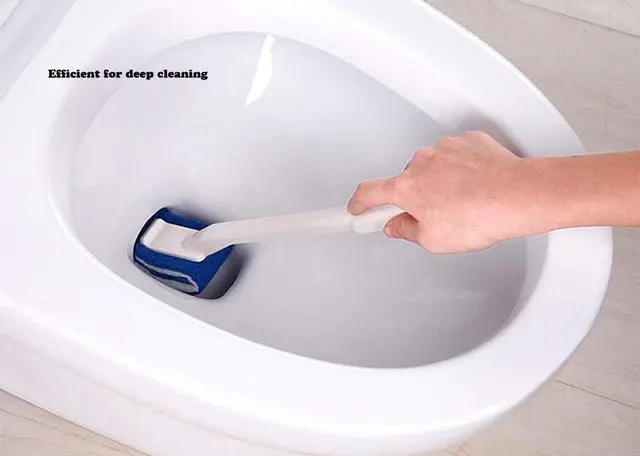 Alt view image 3 of 6 - Toilet Brush Bowl Brush Bathroom Brush Under Rim Toilet Brush Scracth-Free Curved Good Grip Easy to use deep Cleaning No Scratching, Anti-Splashing Easy to Store (2pc White)