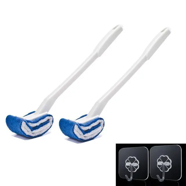 Alt view image 6 of 6 - Toilet Brush Bowl Brush Bathroom Brush Under Rim Toilet Brush Scracth-Free Curved Good Grip Easy to use deep Cleaning No Scratching, Anti-Splashing Easy to Store (2pc White)