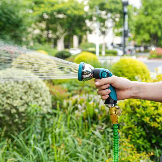 Alt view image 7 of 7 - Garden Hose Nozzle, Hose Sprayer Nozzle with 10 Spray Patterns, Thumb Control On Off Valve, High Pressure Metal Water Hose Nozzle for Car Wash, Plants, Pets & Outdoor Cleaning, Blue