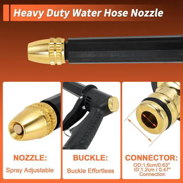 Alt view image 3 of 7 - High Pressure Hose Nozzle - Heavy Duty Water Gun with Adjustable Spray Patterns, Car Wash & Garden Watering Sprayer for Outdoor Cleaning