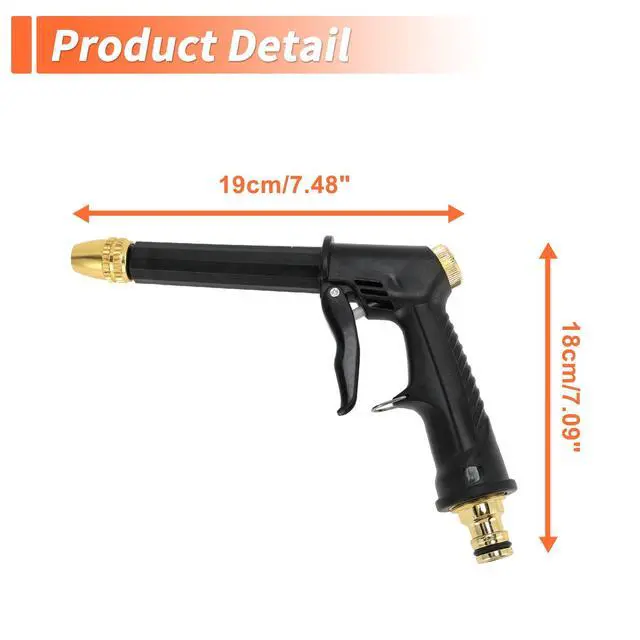 Alt view image 6 of 7 - High Pressure Hose Nozzle - Heavy Duty Water Gun with Adjustable Spray Patterns, Car Wash & Garden Watering Sprayer for Outdoor Cleaning