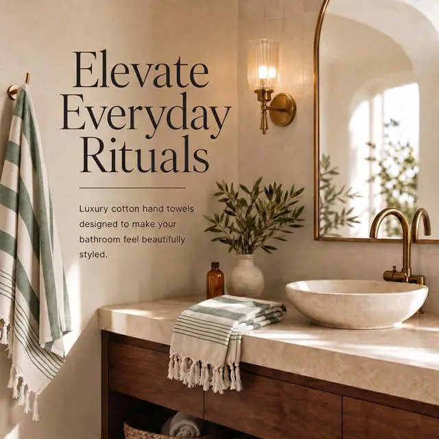 Alt view image 2 of 7 - Decorative Hand Towels for Your Bathroom Or Kitchen - Luxurious Set of 2 Soft Boho Cotton Towels are Absorbent, Lightweight & Dry Quickly - Perfect to Elevate Any Bath Decoration at Home