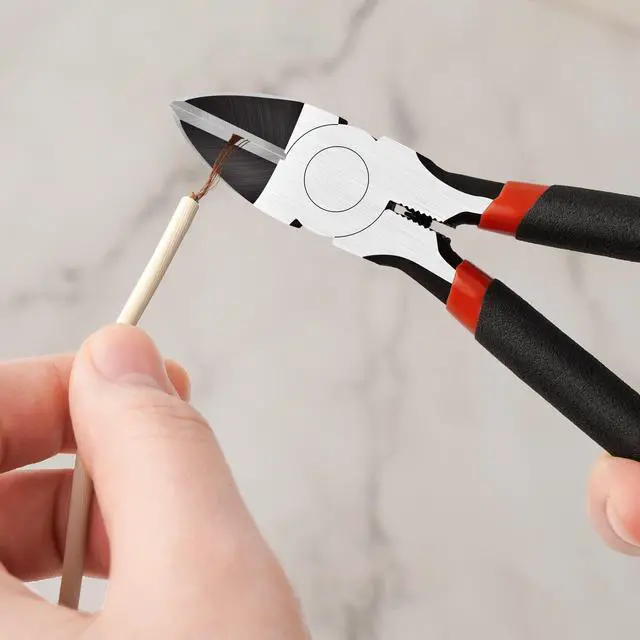 Alt view image 3 of 6 - 6 Inches Wire Cutters Heavy Duty Snips Flush Cut Side Cutters Pliers | Metal Cutting Tool for Crafting, Jewelry Making, Zip Ties, Floral, Artificial Flowers, Chicken Wire, Electrical, 1 Pack