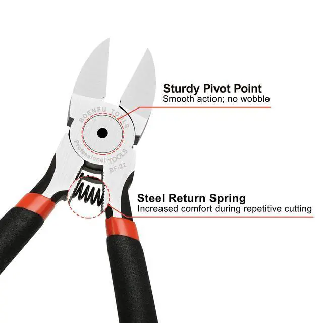 Alt view image 5 of 6 - 6 Inches Wire Cutters Heavy Duty Snips Flush Cut Side Cutters Pliers | Metal Cutting Tool for Crafting, Jewelry Making, Zip Ties, Floral, Artificial Flowers, Chicken Wire, Electrical, 1 Pack