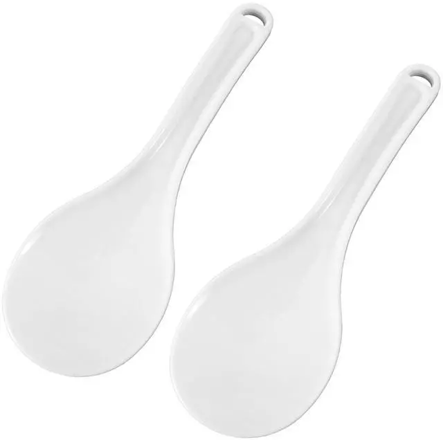 Main image of 2 PCS Rice Serving Spoon Plastic Non-Stick Rice Paddle White Cooker Spoon Spatula 7.68 Inch for Kitchen Restaurant Cooking Utensil