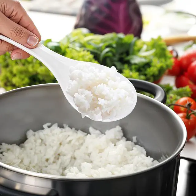Alt view image 4 of 7 - 2 PCS Rice Serving Spoon Plastic Non-Stick Rice Paddle White Cooker Spoon Spatula 7.68 Inch for Kitchen Restaurant Cooking Utensil