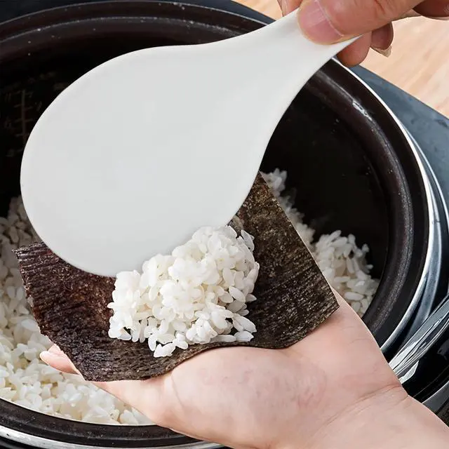 Alt view image 5 of 7 - 2 PCS Rice Serving Spoon Plastic Non-Stick Rice Paddle White Cooker Spoon Spatula 7.68 Inch for Kitchen Restaurant Cooking Utensil