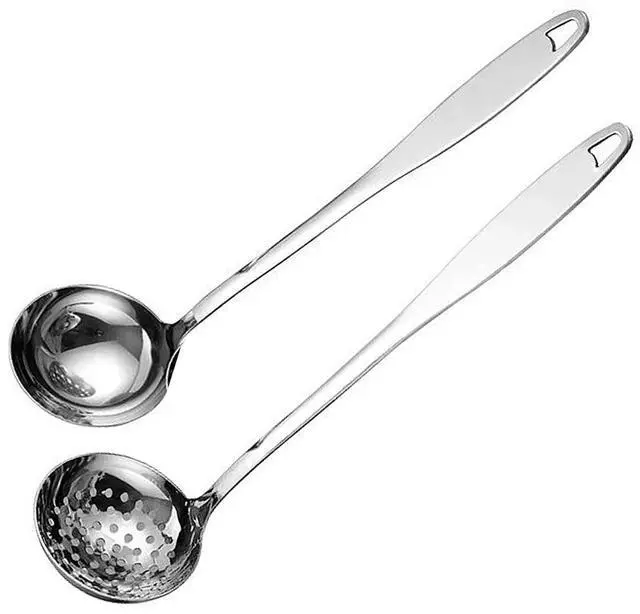 Main image of Soup Spoon Stainless Steel Heavy Duty Big Soup Ladle Colander Serving Spoon(Soup Spoons - 12")