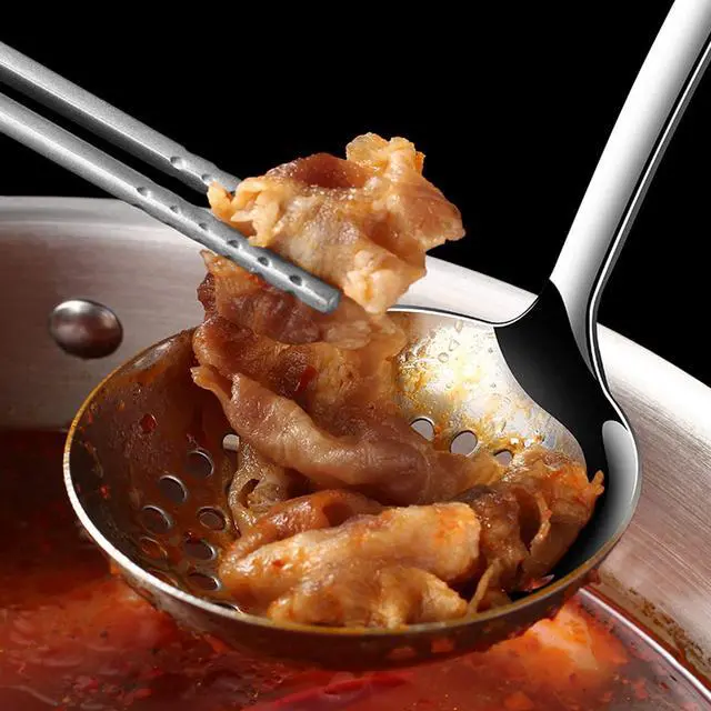 Alt view image 7 of 7 - Soup Spoon Stainless Steel Heavy Duty Big Soup Ladle Colander Serving Spoon(Soup Spoons - 12")