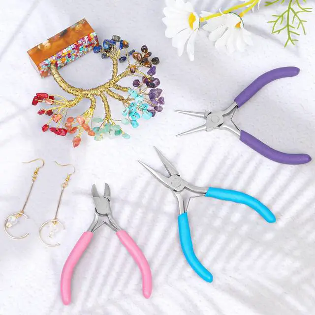 Alt view image 2 of 7 - Pliers for Jewelry Making, Jewelry Pliers Set Includes Needle Nose Pliers, Round Nose Plier and Wire Cutters, Jewelry Making Tools for Jewelry Repair, Wire Wrapping, Beading and Crafts