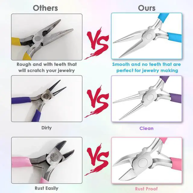 Alt view image 4 of 7 - Pliers for Jewelry Making, Jewelry Pliers Set Includes Needle Nose Pliers, Round Nose Plier and Wire Cutters, Jewelry Making Tools for Jewelry Repair, Wire Wrapping, Beading and Crafts