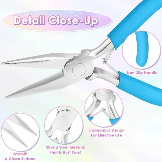 Alt view image 5 of 7 - Pliers for Jewelry Making, Jewelry Pliers Set Includes Needle Nose Pliers, Round Nose Plier and Wire Cutters, Jewelry Making Tools for Jewelry Repair, Wire Wrapping, Beading and Crafts