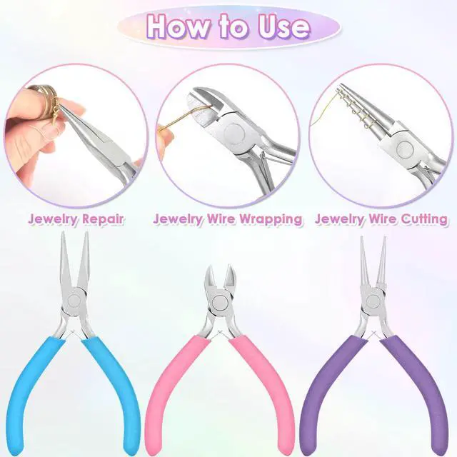 Alt view image 7 of 7 - Pliers for Jewelry Making, Jewelry Pliers Set Includes Needle Nose Pliers, Round Nose Plier and Wire Cutters, Jewelry Making Tools for Jewelry Repair, Wire Wrapping, Beading and Crafts