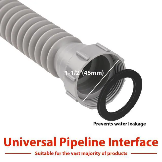 Alt view image 4 of 6 - 1-1/2" Flexible P-Trap Sink Drain Pipe Kit 5.7"-27" for Kitchen Bathroom Sink with Sealing Rings Expandable