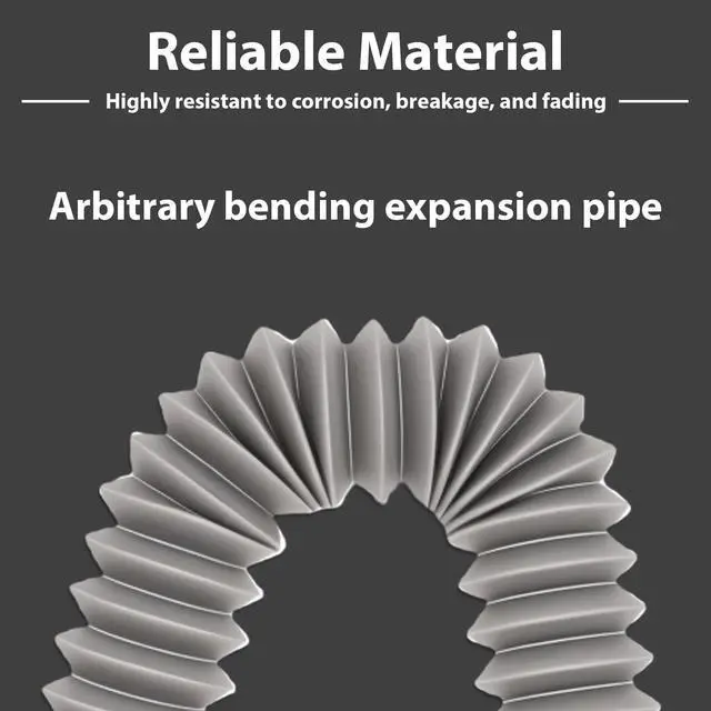 Alt view image 5 of 6 - 1-1/2" Flexible P-Trap Sink Drain Pipe Kit 5.7"-27" for Kitchen Bathroom Sink with Sealing Rings Expandable