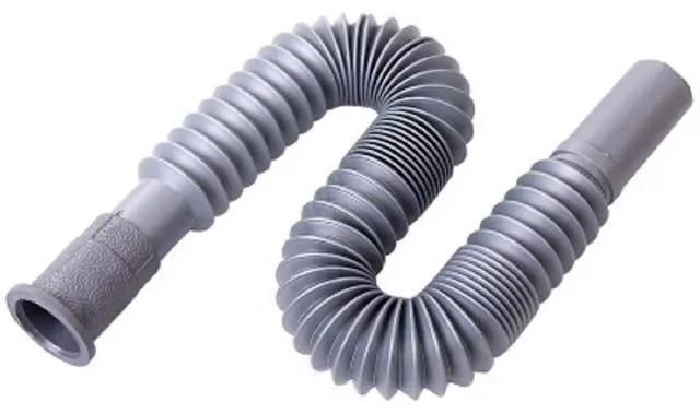 Main image of 1-1/4 Inch Flexible and Expandable Drain Pipe Tube S Trap, Universal Plastic Angle Simple Extension Tube for Kitchen Bathroom Sink Sewer Drain Wash Basin