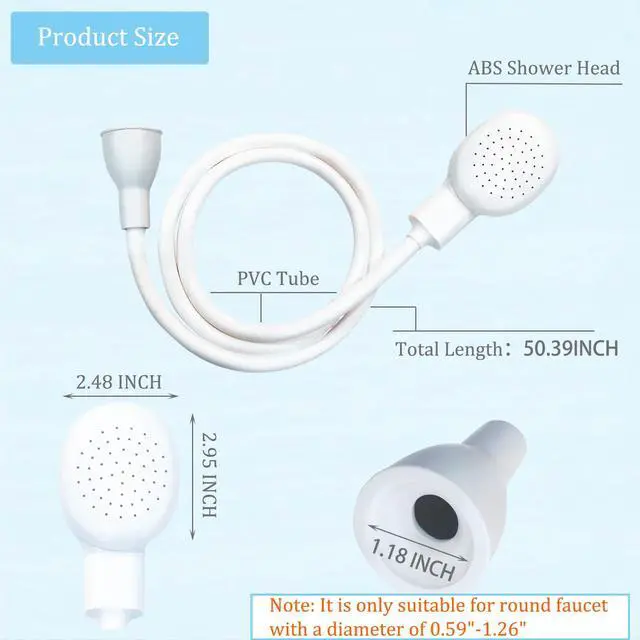 Alt view image 3 of 7 - Sink Spray Rubber Hose, Sink Hose Attachment for Faucet Portable Sink Hose Faucet Sprayer, Shampoo Sprayer for Dog, Pets, Bathing Baby, Washing Hair, Rinsing Vegetables (For sink)