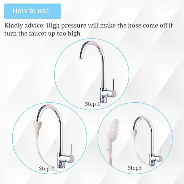 Alt view image 4 of 7 - Sink Spray Rubber Hose, Sink Hose Attachment for Faucet Portable Sink Hose Faucet Sprayer, Shampoo Sprayer for Dog, Pets, Bathing Baby, Washing Hair, Rinsing Vegetables (For sink)