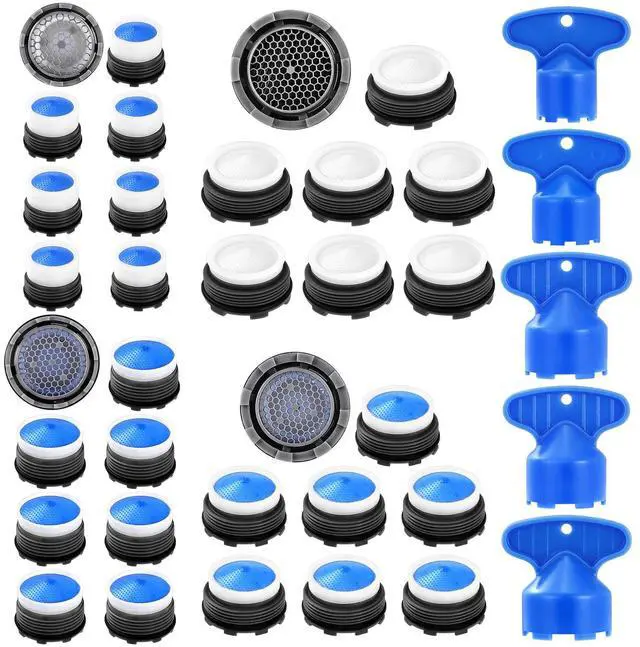 Main image of 28 pcs Faucet Aerators with 5 Pcs Faucet Aerator Key Aerators Replacement Inserts for Sink M16.5 18.5 21.5 24 mm for Bathroom or Kitchen