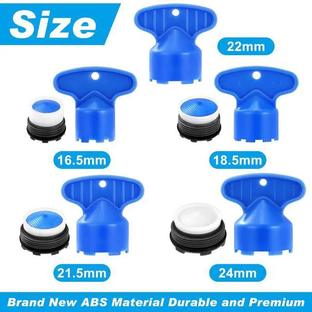 Alt view image 2 of 7 - 28 pcs Faucet Aerators with 5 Pcs Faucet Aerator Key Aerators Replacement Inserts for Sink M16.5 18.5 21.5 24 mm for Bathroom or Kitchen