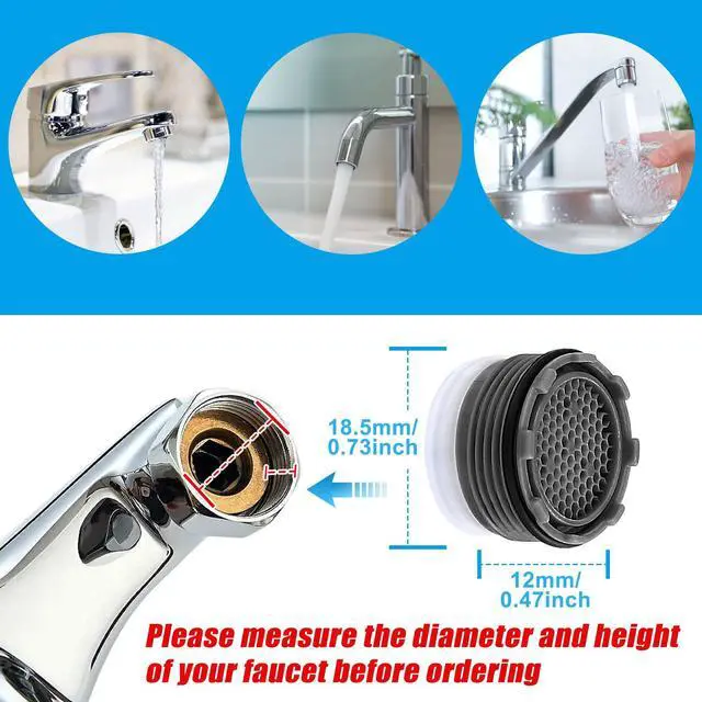 Alt view image 4 of 7 - 28 pcs Faucet Aerators with 5 Pcs Faucet Aerator Key Aerators Replacement Inserts for Sink M16.5 18.5 21.5 24 mm for Bathroom or Kitchen