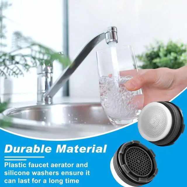 Alt view image 6 of 7 - 28 pcs Faucet Aerators with 5 Pcs Faucet Aerator Key Aerators Replacement Inserts for Sink M16.5 18.5 21.5 24 mm for Bathroom or Kitchen