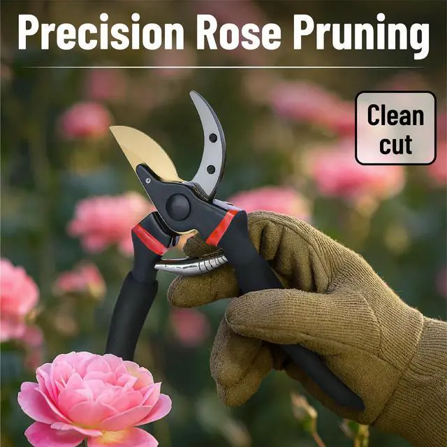 Alt view image 7 of 7 - - Pruning Shears, Garden Shears, 8" Professional, Titanium Blade | Garden Scissors, Gardening Shears