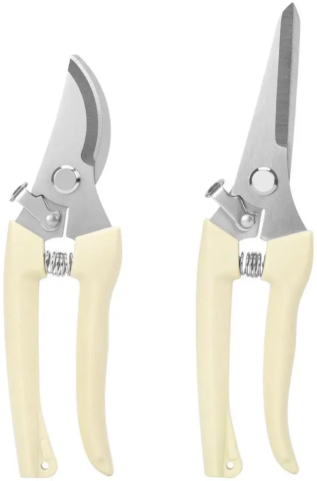 Main image of 2Pcs Professional Pruning Shears (Include 1 Bypass Pruning Shears and 1 Straight Blade Garden Scissors) Premium Garden Shears for Trimming Flowers, Shaping Plants, Bonsai,hydroponics,herbs