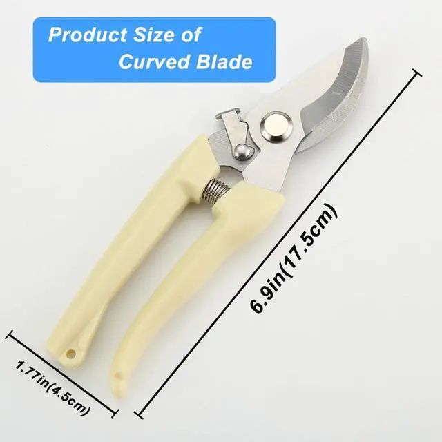 Alt view image 2 of 7 - 2Pcs Professional Pruning Shears (Include 1 Bypass Pruning Shears and 1 Straight Blade Garden Scissors) Premium Garden Shears for Trimming Flowers, Shaping Plants, Bonsai,hydroponics,herbs