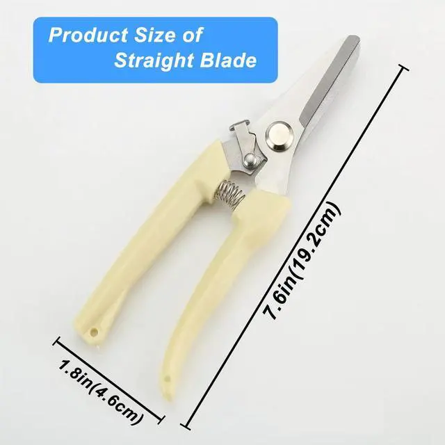 Alt view image 3 of 7 - 2Pcs Professional Pruning Shears (Include 1 Bypass Pruning Shears and 1 Straight Blade Garden Scissors) Premium Garden Shears for Trimming Flowers, Shaping Plants, Bonsai,hydroponics,herbs