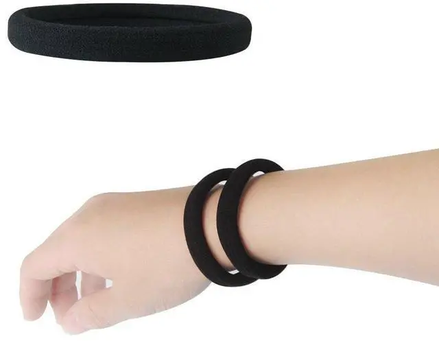Alt view image 3 of 3 - 20 PCS Thick Seamless Hair Ties for Curly Heavy and Long Hair Brown Hair Elastics for Women Men and Girls Big Pony tails Holders (5 cm in Diameter, 1 cm in Width)