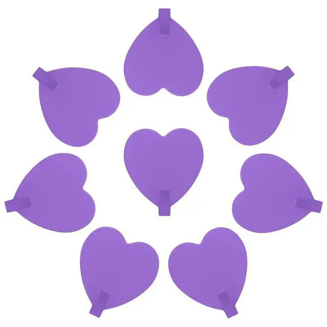 Alt view image 7 of 7 - 8PCS Heart Shaped Wall Hooks, Self Adhesive Hook Decorative Purple | Decorative Wall Hooks for Girls Room Home Kitchen Bathroom