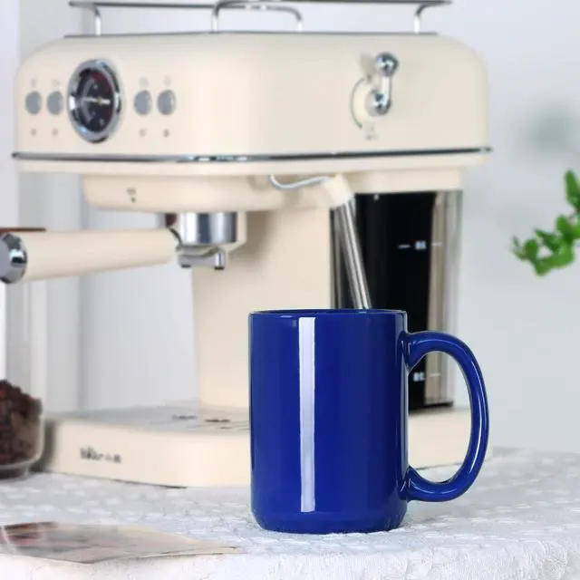 Alt view image 5 of 7 - 15 OZ Coffee Mug, Classic Blank Ceramic Cup with Large Handle for Tea Latte Cappuccino, Blue