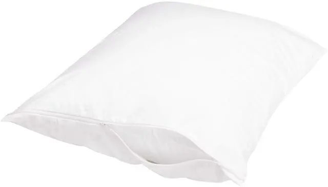Main image of Standard Breathable 100% Cotton Hypoallergenic Pillow Protector with Zipper, Machine Washable, White, 27 x 21 Inches, Pillows Not Included