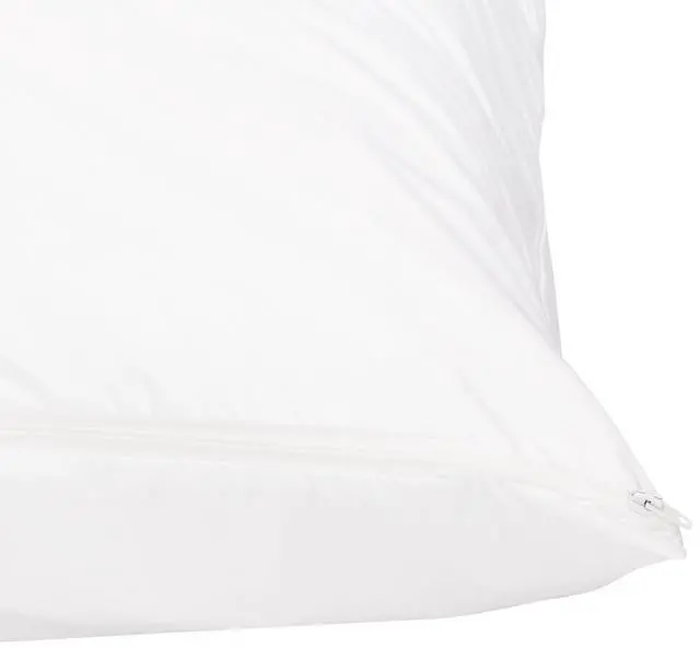 Alt view image 4 of 5 - Standard Breathable 100% Cotton Hypoallergenic Pillow Protector with Zipper, Machine Washable, White, 27 x 21 Inches, Pillows Not Included