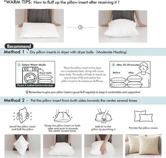 Alt view image 7 of 7 - Pillow Insert 12x20 Inch Decorative Rectangle Throw Pillow Insert | Premium Fluffy Pillow Forms Sham Stuffer for Sofa Couch Living Room