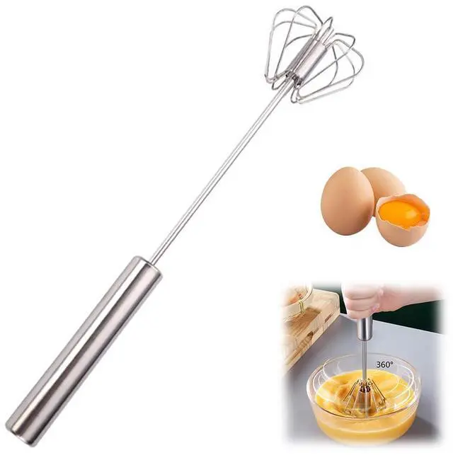 Main image of Stainless Steel Semi-Automatic Whisk, 2025 New Egg Whisk Hand Push Rotary Blender, Manual Mixer Stirrer Kitchen Tool for Blending, Whisking, Beating, Stirring (10in)