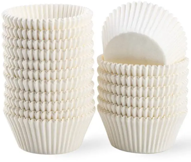 Main image of Standard White Cupcake Liners 500 Count, No Smell, Food Grade & Grease-Proof Baking Cups Paper | No Smell, , Greaseproof White Paper Cupcake Wrappers, Food-grade Baking Cups Perfect for Cupcakes