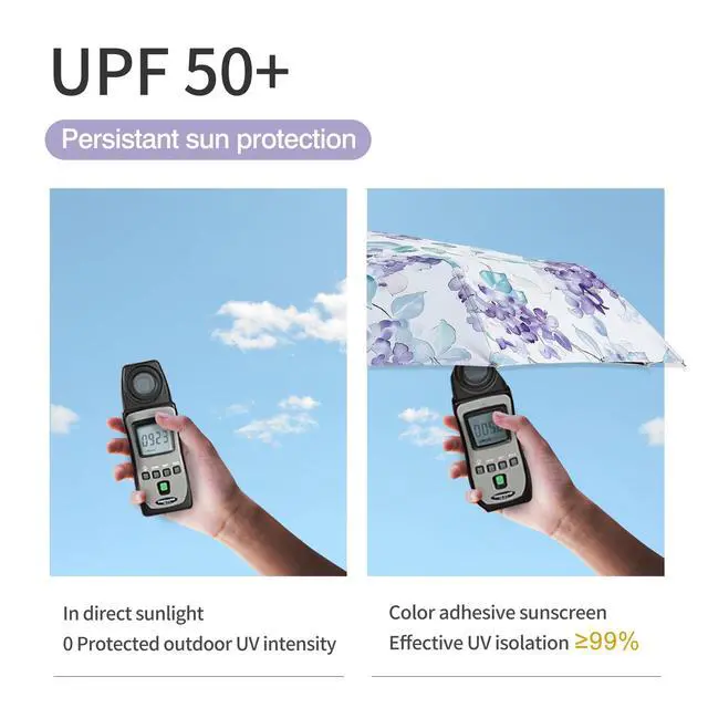 Alt view image 5 of 7 - Sun Umbrella Blocking UV Protection Compact Auto Folding Parasol | UPF 50+ Lightweight Color Shade Anti-UV Coating Windproof Rainproof Auto Open Close Travel for Women Men Fits Backpacks Cars
