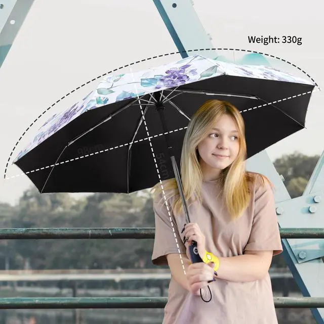 Alt view image 6 of 7 - Sun Umbrella Blocking UV Protection Compact Auto Folding Parasol | UPF 50+ Lightweight Color Shade Anti-UV Coating Windproof Rainproof Auto Open Close Travel for Women Men Fits Backpacks Cars