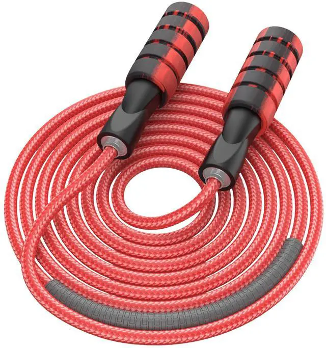 Main image of Jump Rope for Fitness, Weighted Jumprope for Women Workout, Adjustable Adult Exercise Skipping Rope for Men (Red)