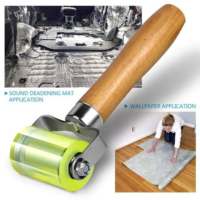 Alt view image 5 of 7 - Bearings Equipped Automotive Car Audio Sound Deadening Application Wheel Roller, Heat Abatement Mat Wallpaper Application PU Smoothing Tool Seam Roller